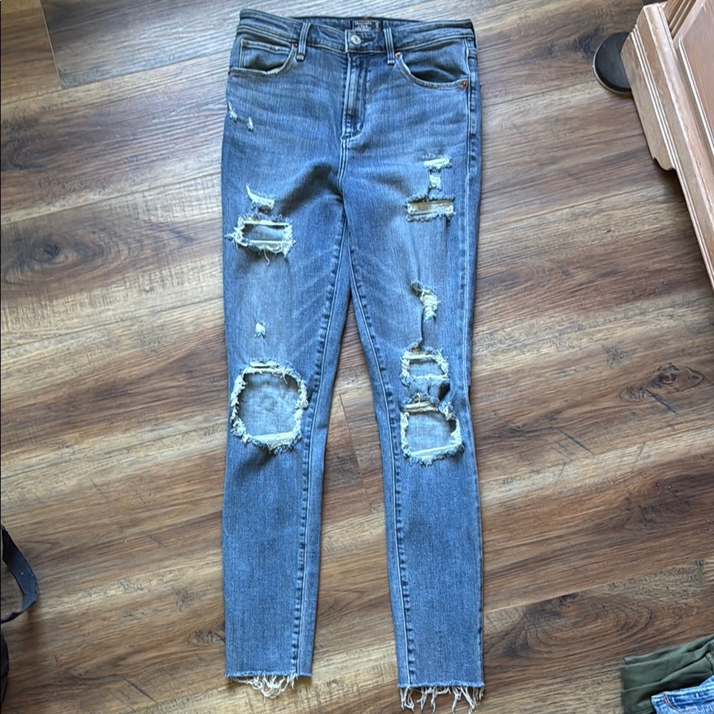 Abercrombie & Fitch Distressed Denim Skinny Jeans-regular